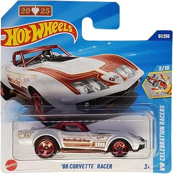 Hot Wheels - '69 Corvette Racer - HW Celebration Racers 2/10 - HYX01 - Short Card - Valentine's Day - Mattel 2025 - 164