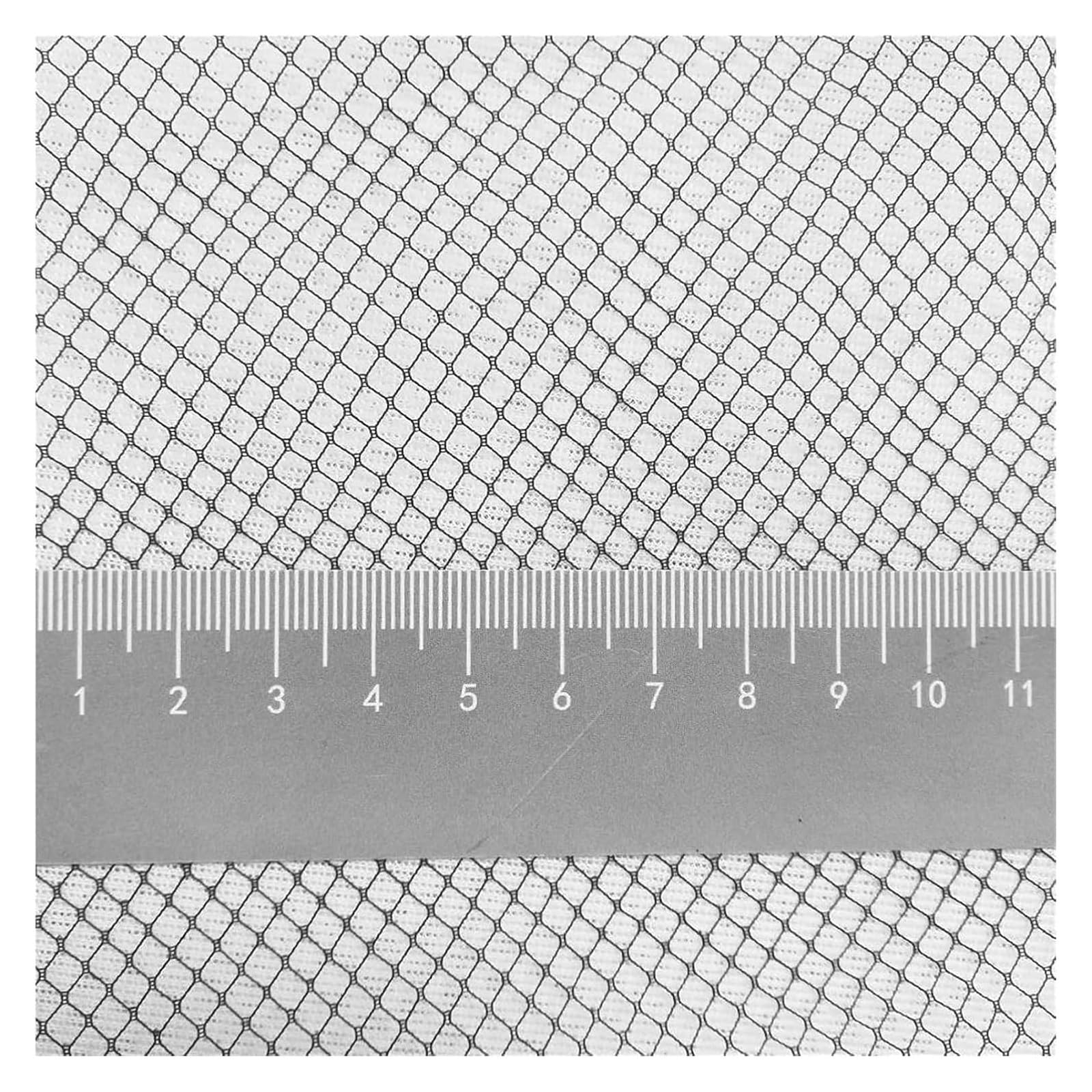 Tela De Malla for Costura, Red De Tul Inelástica Con Entramado De Rombos Ultrafino(Schwarz,90cmx150cm)