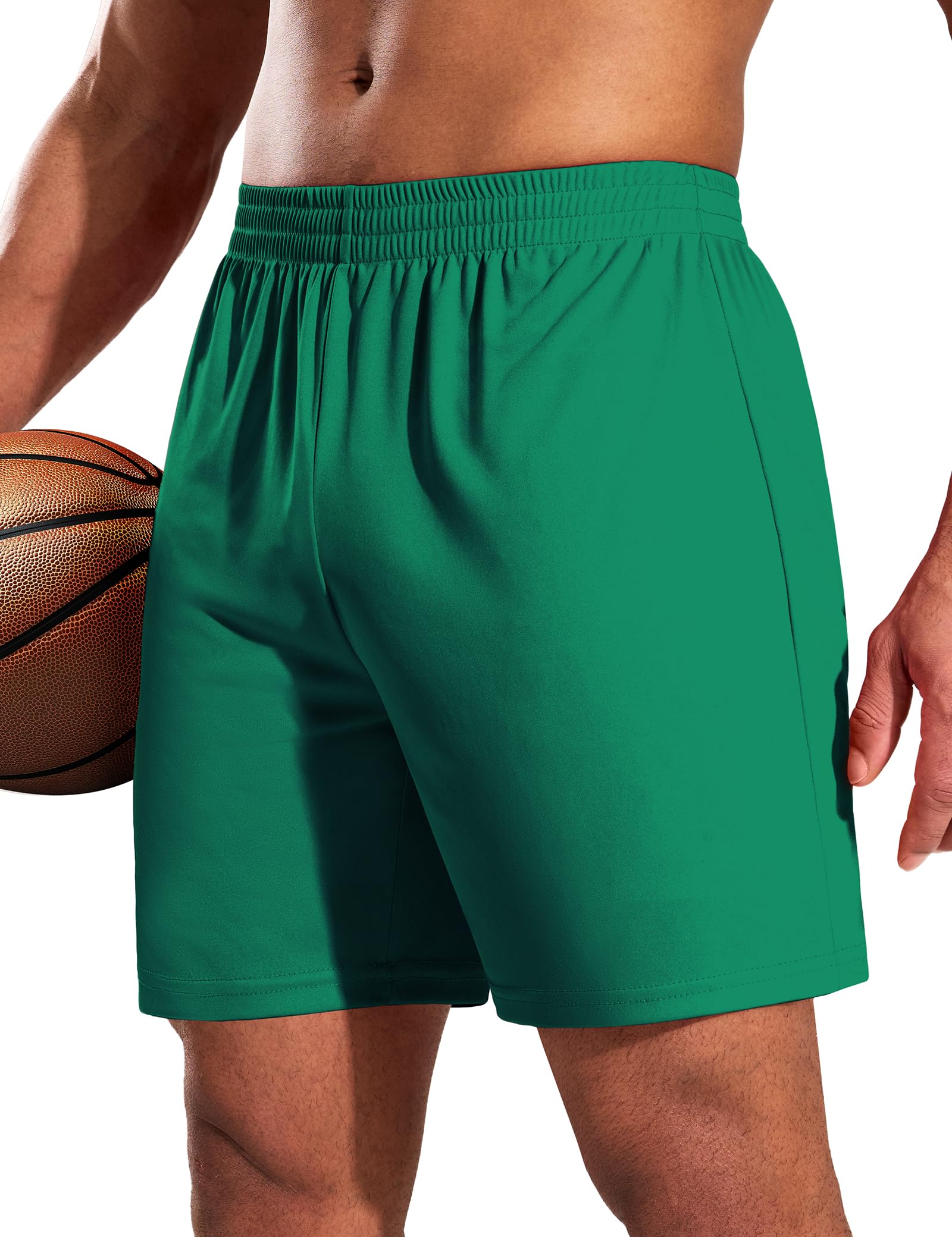 MIER Men's Quick-Dry Athletic/Soccer/Basketball Shorts Without Pockets No Liner Running Workout Training Active Shorts