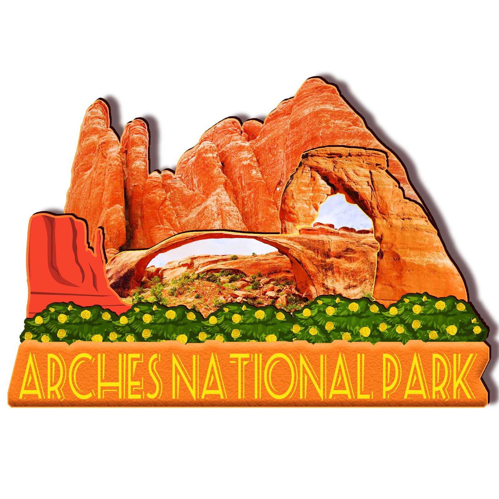 USA Arches National Park Wooden Magnet 3D Fridge Magnets Travel Collectible Souvenirs Decorations Handmade Crafts-2