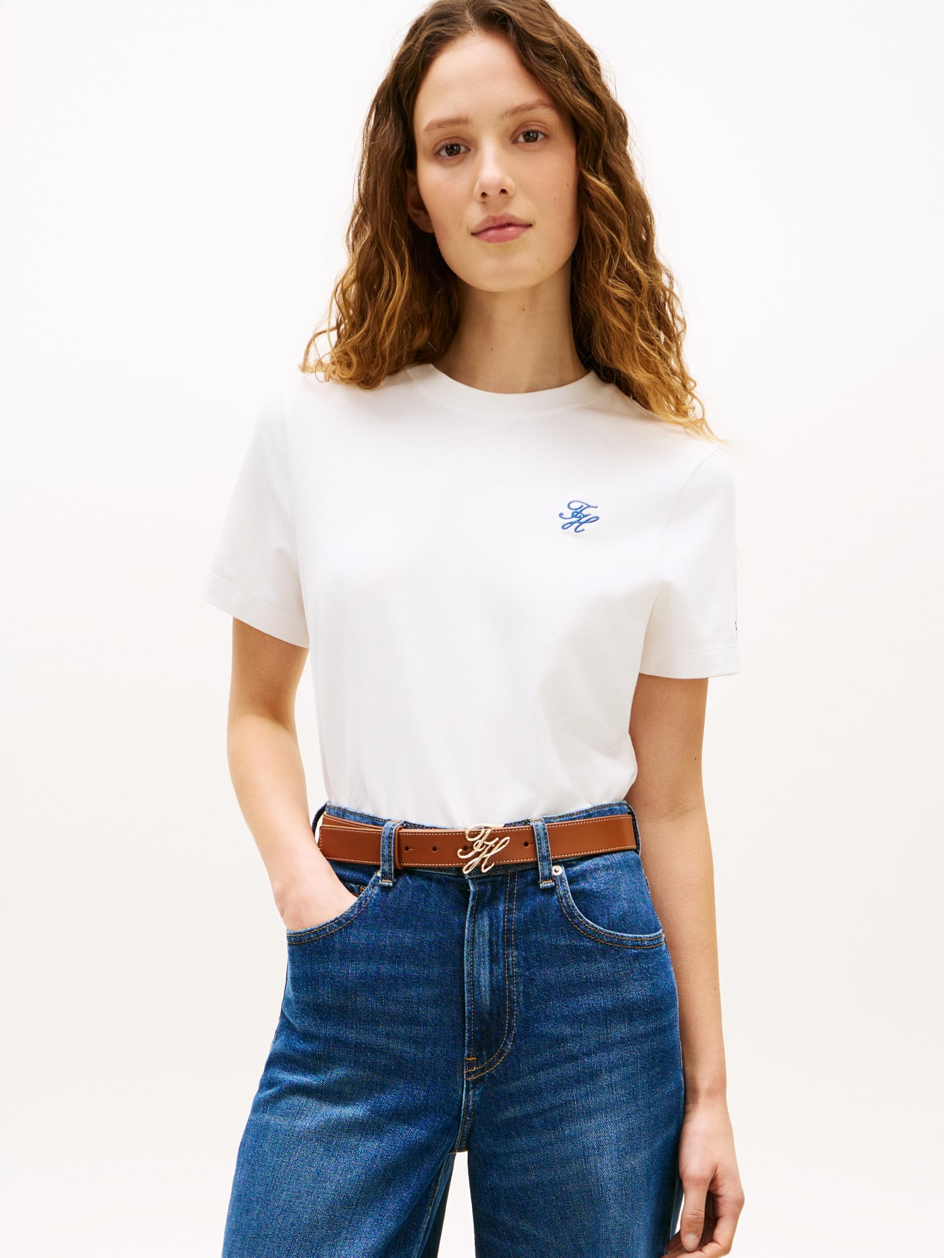 Tommy Hilfiger Koszulka S/S Kobiety Th Script Reg C-nk Ss Tee Ww0ww47809 (1 w zestawie)