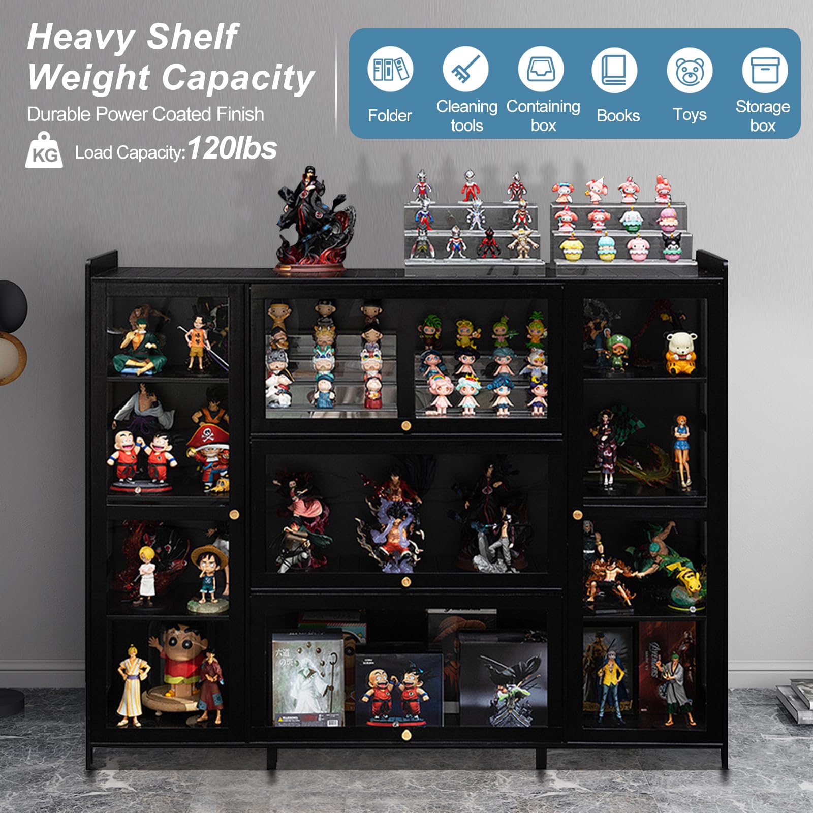 Vitrine Acrylique Sur Pied – 53,14 Pouces – Cadre En Bambou Naturel – 3 Côtés Transparents – Anti-poussière – Pour Figurines, Lego, Livres