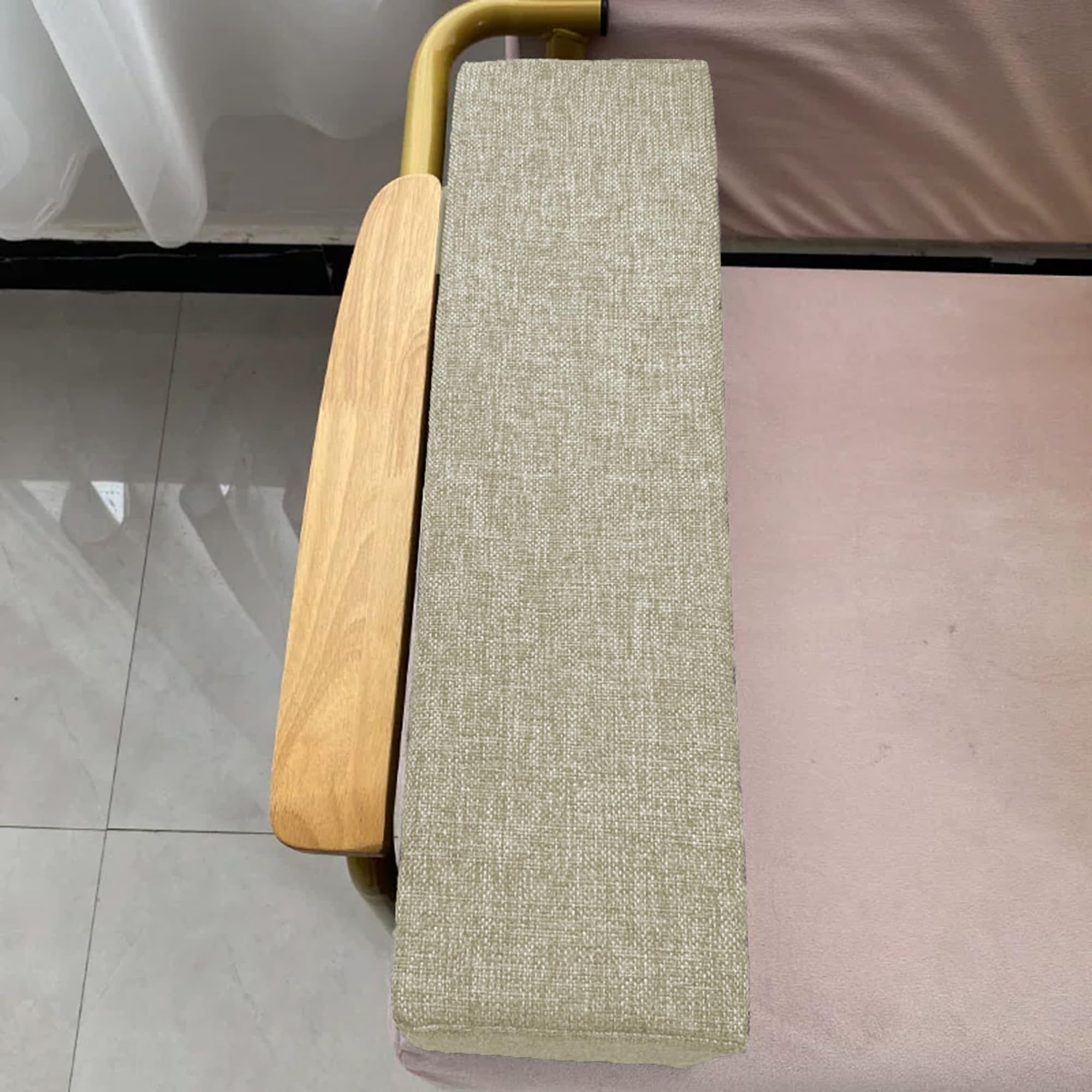 Coussin de canapé accoudoir rembourré beige rectangulaire pour tête de lit