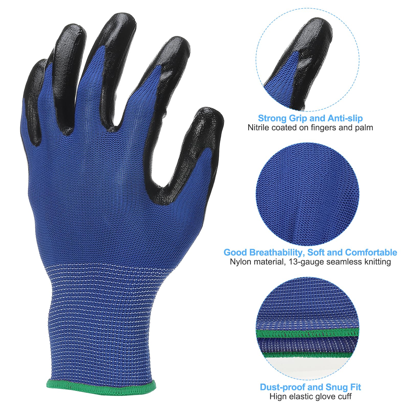 PATIKIL Safety Work Gloves Nitrile Coated - Image 3