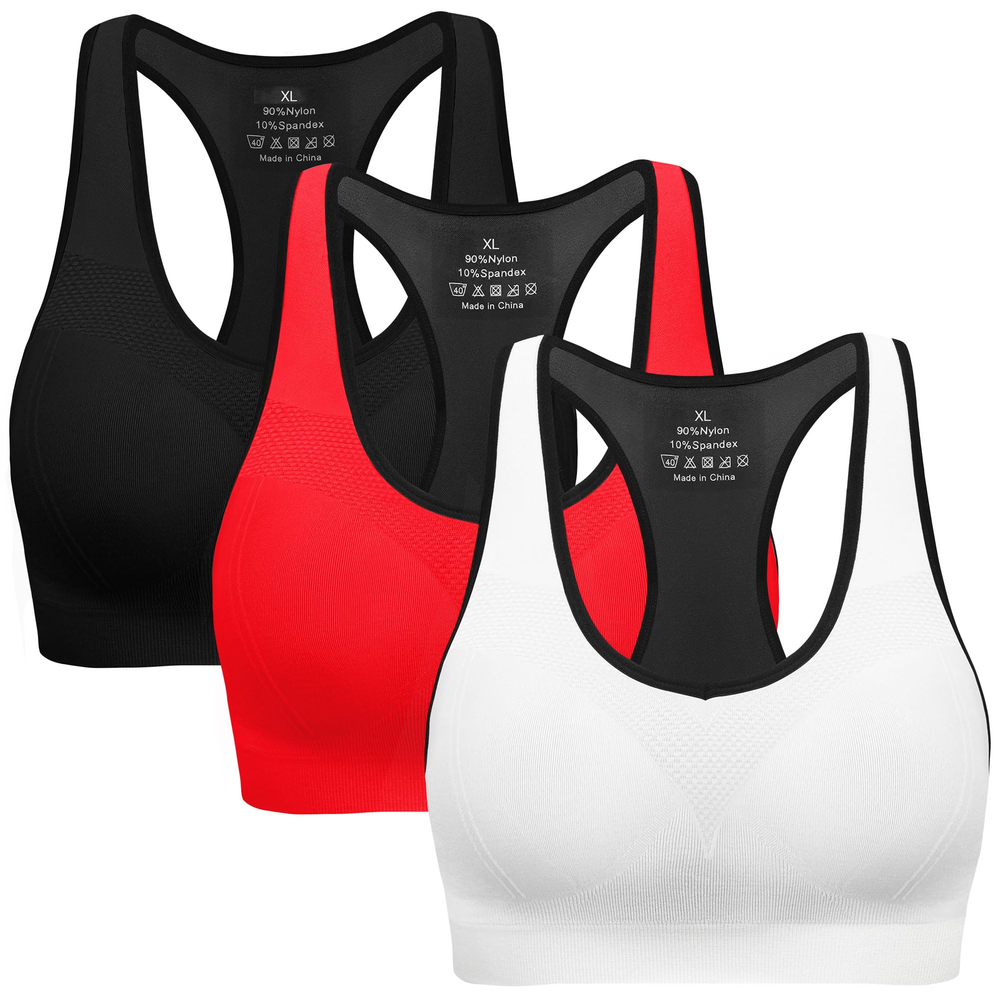 MIRITY Women Racerback Sports Bras - High Impact Workout Gym Activewear Bra