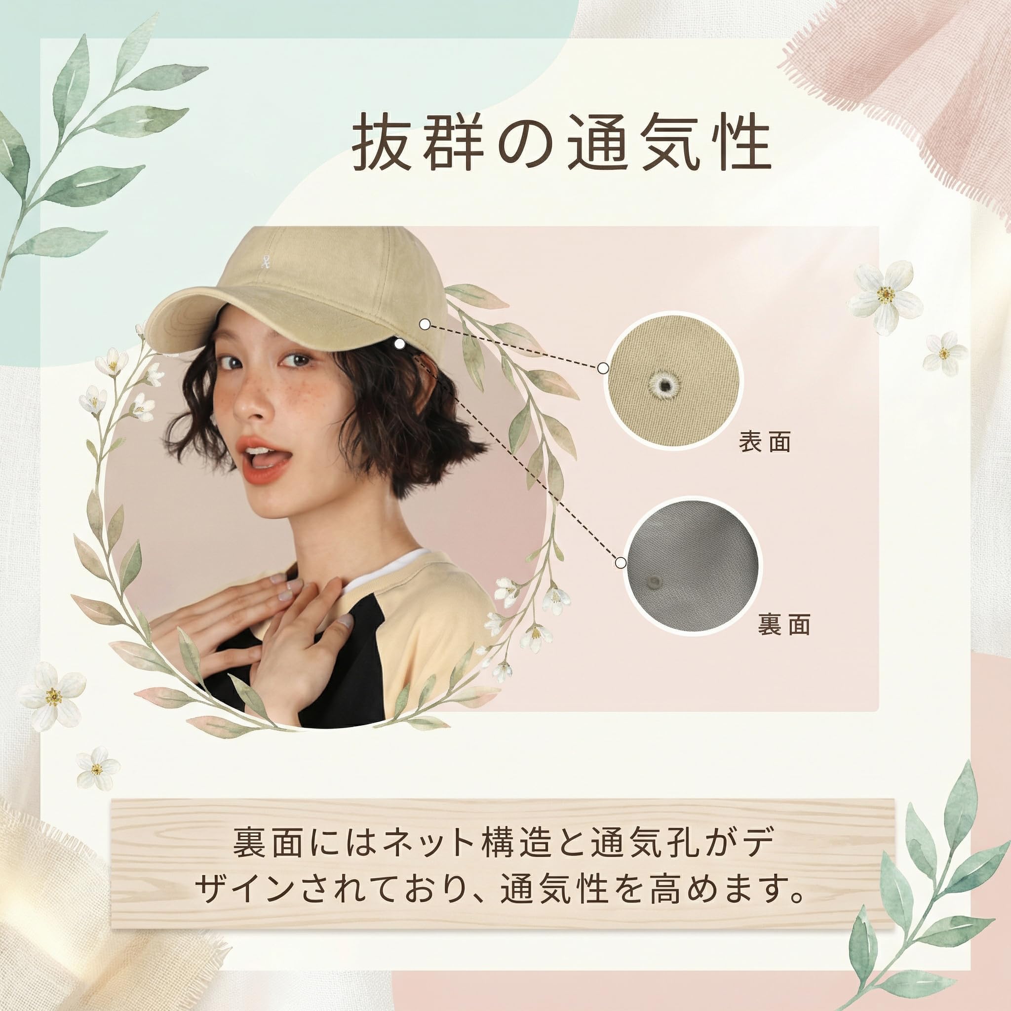 [YOUHA] キャップ レディース 深め メンズ 帽子 大きめ コットン UV カット 遮光 無地 接触冷感 通気性 おしゃれ ランニング プレゼント - 4