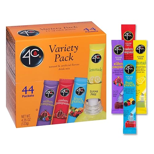4C Paquetes de mezcla de bebida en polvo, variedad PSD, 1 paquete, 44 unidades, Singles Stix On the Go, refrescantes saborizantes de agua sin azúcar