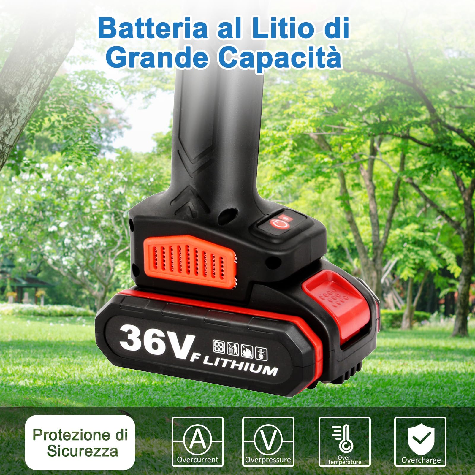 Forbici e Cesoie per Potatura 30mm con 2 Batterie | Forbici Potatura Elettriche, Forbici Giardinaggio Portatile Strumento Cordless Professionale per Albero Rami Arbusti