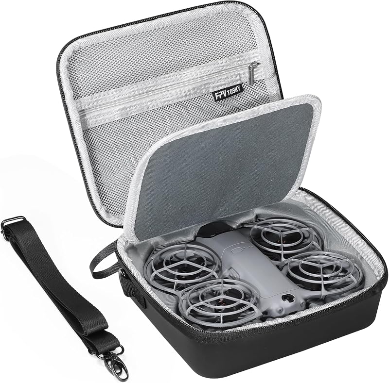 FPVtosky Carrying Case for DJI Neo 2 [CASE ONLY], Portable PU Leather Small Storage Protective Shoulder Bag for DJI Neo 2 Drone and Batteries Accessories
