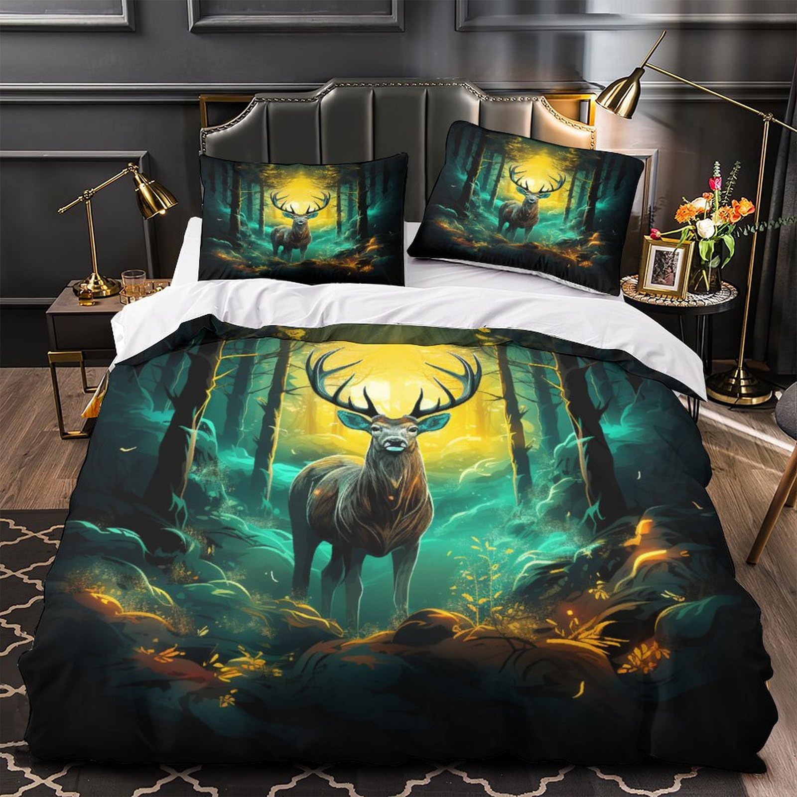 Stampato in 3D Pronipote tibetano Copertina Stampata Microfibra Disegnata Biancheria Da Letto Ipoallergenico Con 2 Federe,King（220x240cm）, Per Ragazzi Adulti