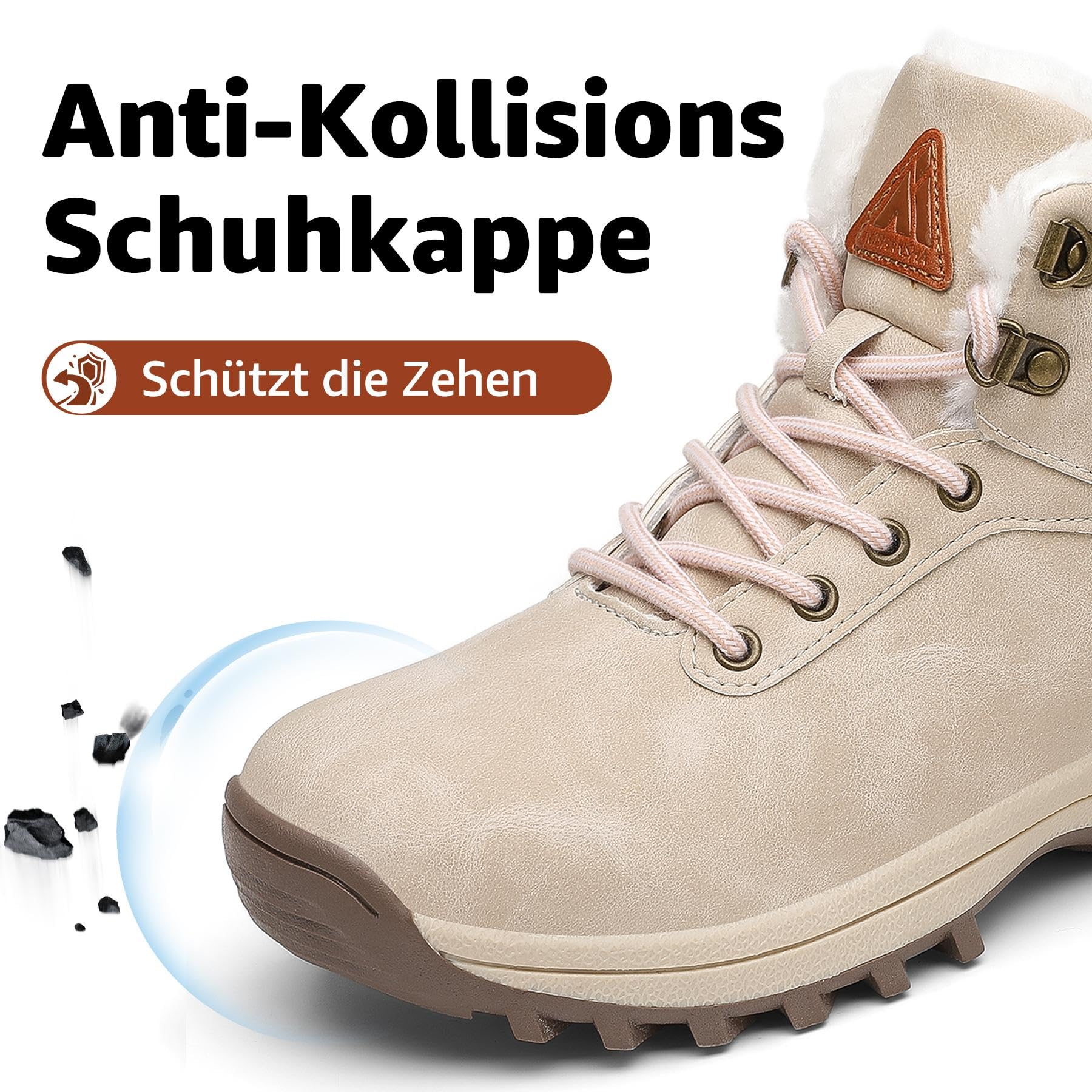 Mishansha Uomo Scarpe Invernali Donna Stivali da Neve Calda Impermeabili Outdoor Sneakers da Trekking Taglia 36-48 EU