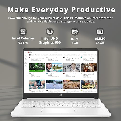 Miniatura 2 de HP Stream - Laptop con pantalla HD de 14pulgadas, Intel Celeron N4020, 4GB de RAM, eMMC de 64GB, gráficos Intel UHD 600, 1 año de Office, HDMI,
