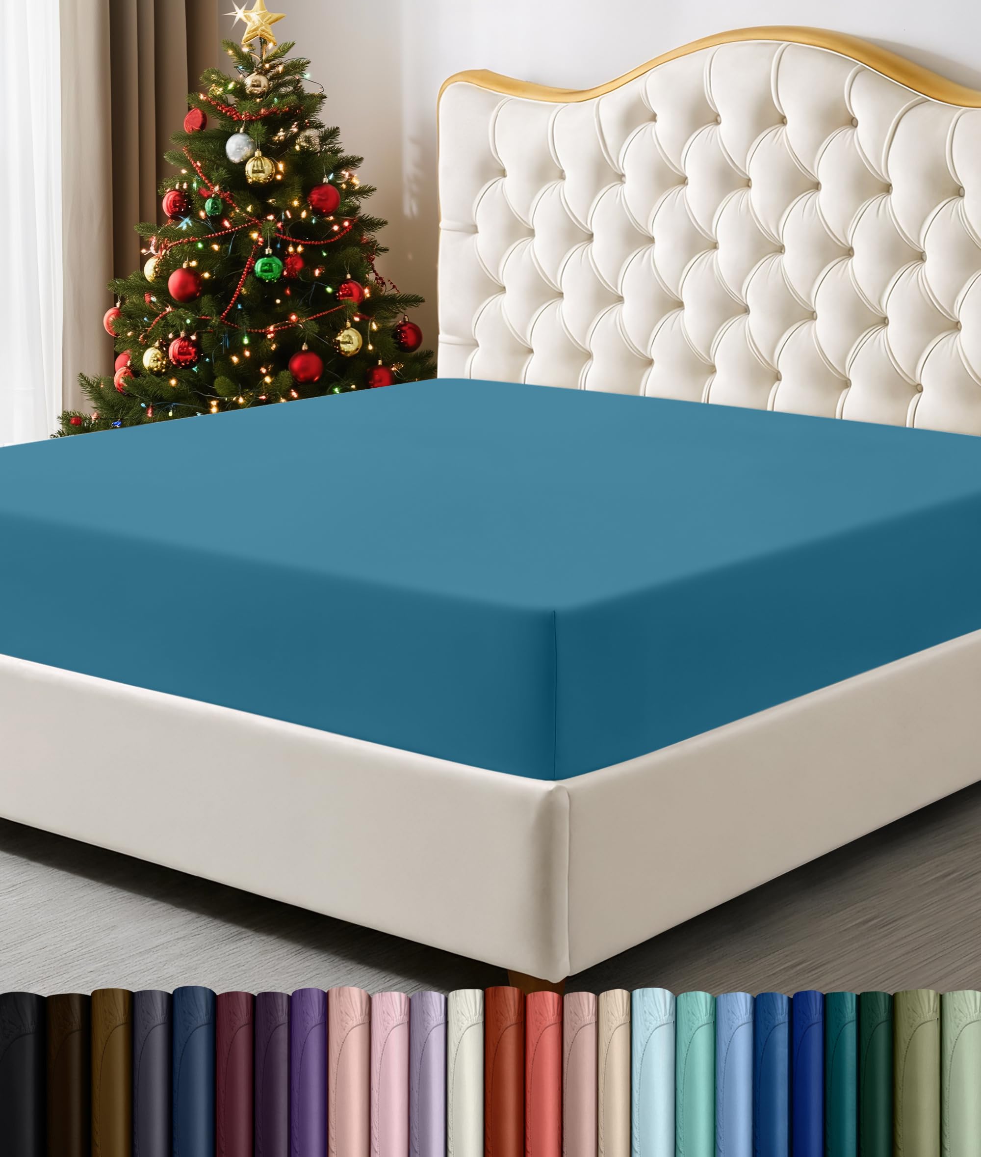 Utopia Bedding Queen Fitted Sheet - Bottom Sheet - Deep Pocket - Soft Microfiber -Shrinkage and Fade Resistant-Easy Care -1 Fitted Sheet Only (Denim Blue)