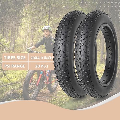 Miniatura 4 de MOHEGIA Kit de repuesto de neumáticos de bicicleta Fat Bike con neumáticos eléctricos plegables de 2026 x 4.0 pulgadas para bicicletas de montaña de