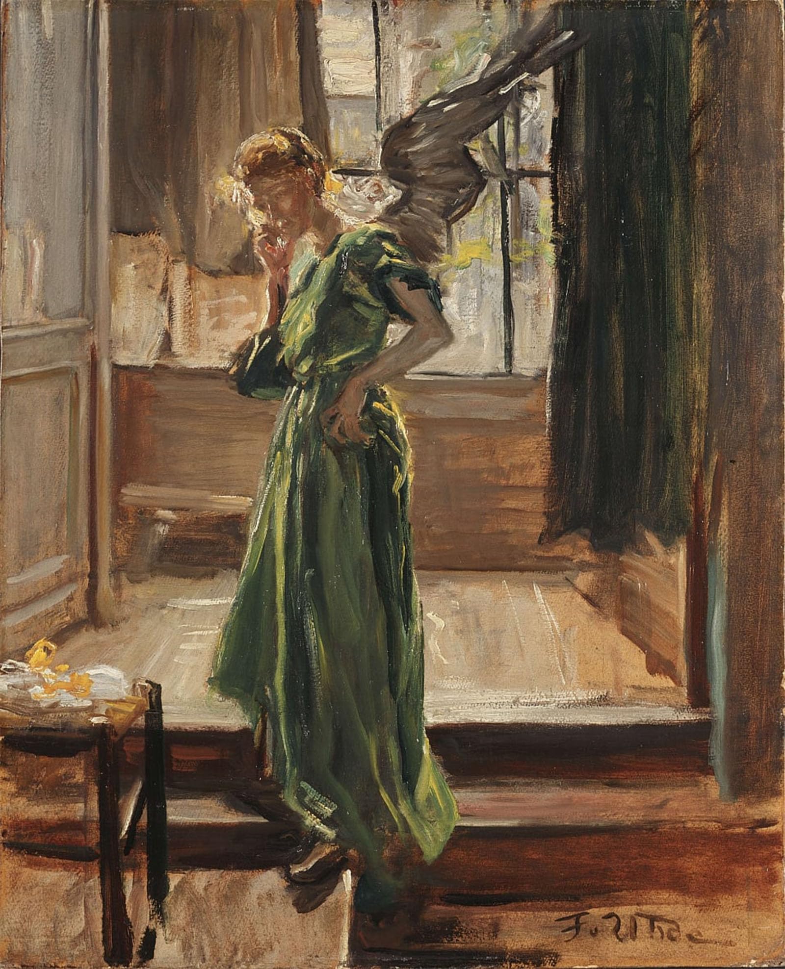 ARTXLXXBN Famous Art Print Poster Vintage Wall Art Modellpause by Fritz Von Uhde Canvas Art Poster for Home Decor 60x90cm