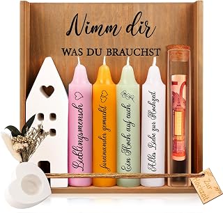 TUZELIYA Hochzeitsgeschenke für Brautpaar, Geldgeschenk Hochzeit | Mr & Mrs Hochzeitsgeschenk Geld, Kerzenset mit Kerzenständer, Paar Geschenke, Hochzeitstag, Nimm dir was du brauchst