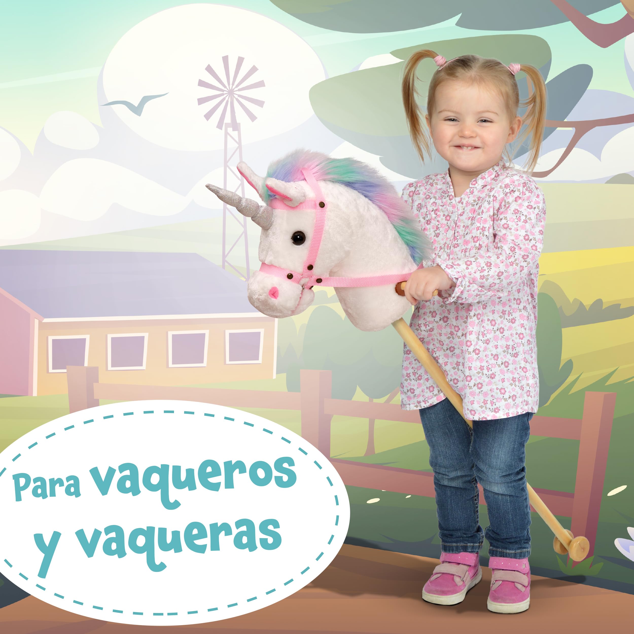 Pink Papaya Caballo de Juguete, Bonito Caballo de Juguete con Sonido: Relincho y Sonido de galopeo