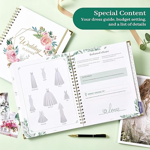 Miniatura 5 de Planificador y organizador de bodas, libro de planificación de boda y organizador para la novia, libro de regalo de compromiso de 9.5 x 11.9