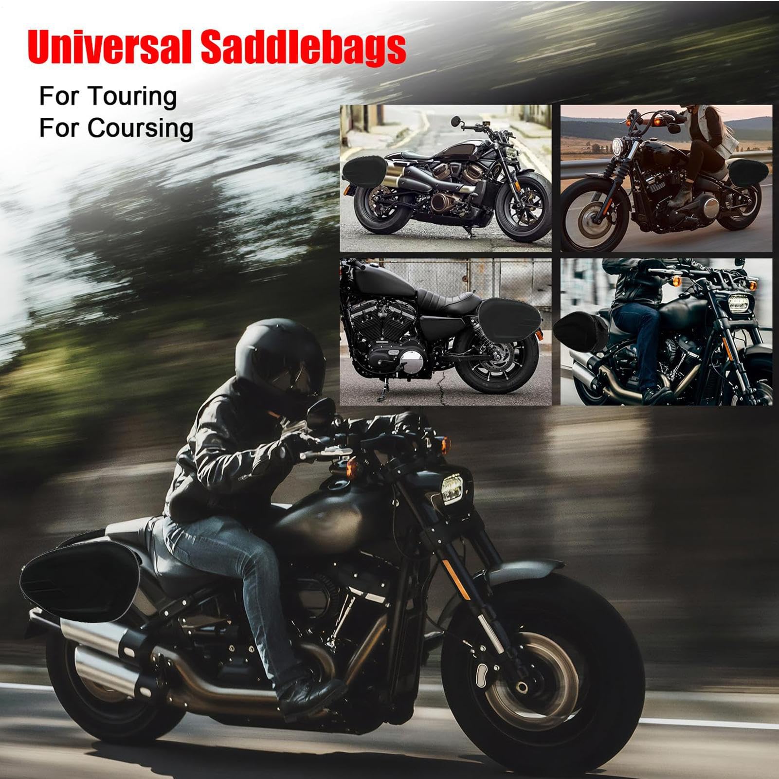 Maletín lateral de motocicleta, bolsa de sillín de motocicleta genérica | bolsa de almacenamiento extensible para cuero de la PU, bolsa de equipaje impermeable, bolsa trasera de gran capacidad, 2