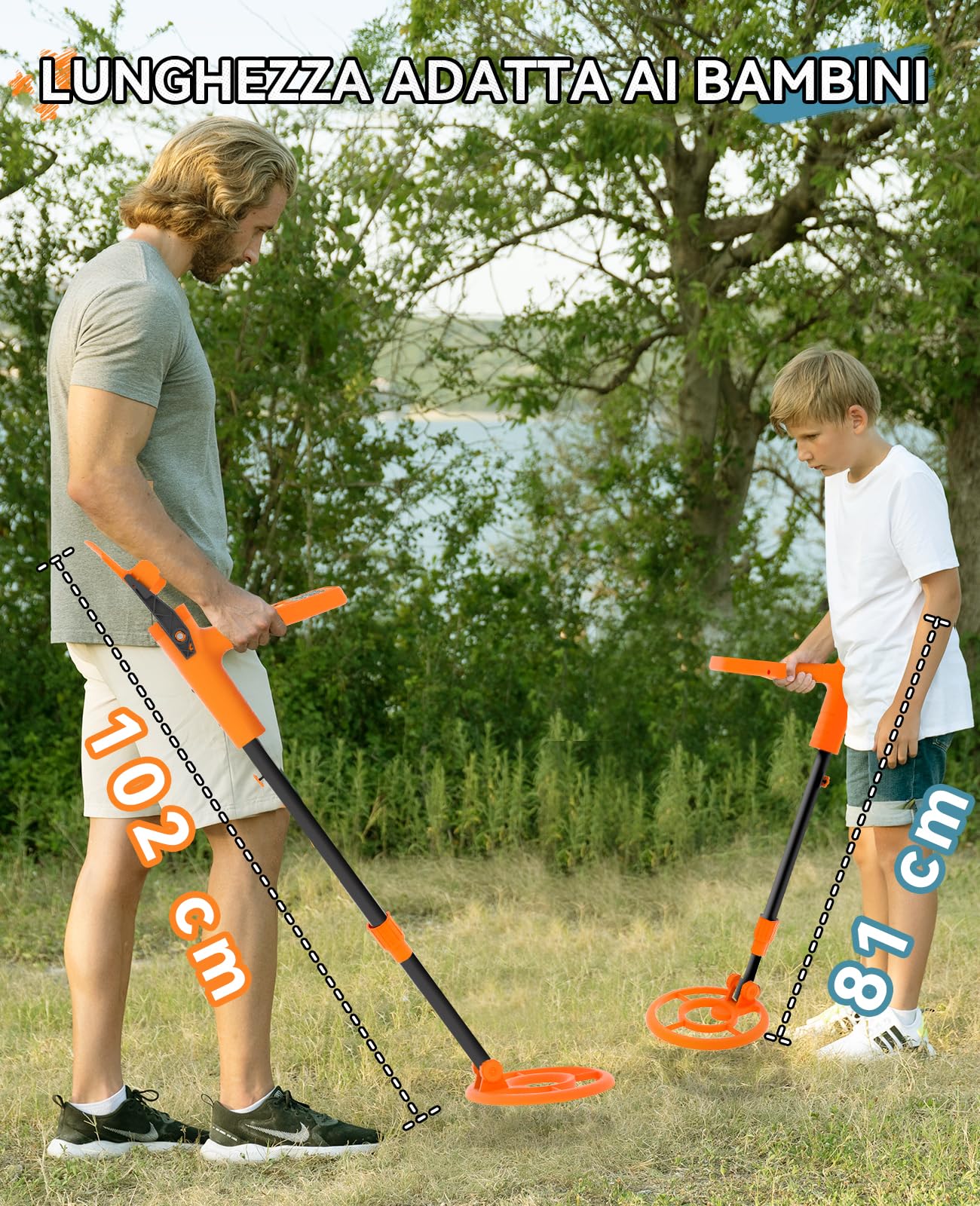 SUNPOW Metal Detector per Bambini - Metal Detector Leggero e Impermeabile - con Display LCD Cartoon, 3 modalità, Rilevatore d'Oro Regolabile - Facile da trasportare e da usare