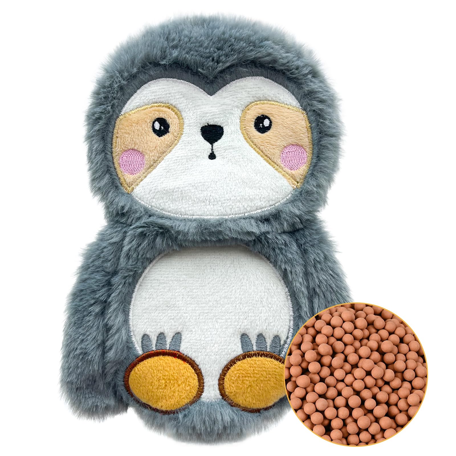 Coussin Chauffant Micro-Onde Bouillotte Peluche Eau Chaude pour Soulagement Règles Douloureuses