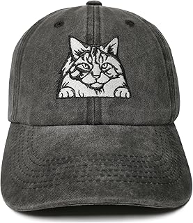 Cat Lover Gifts, Embroidered Cat Baseball Hats for Men Women