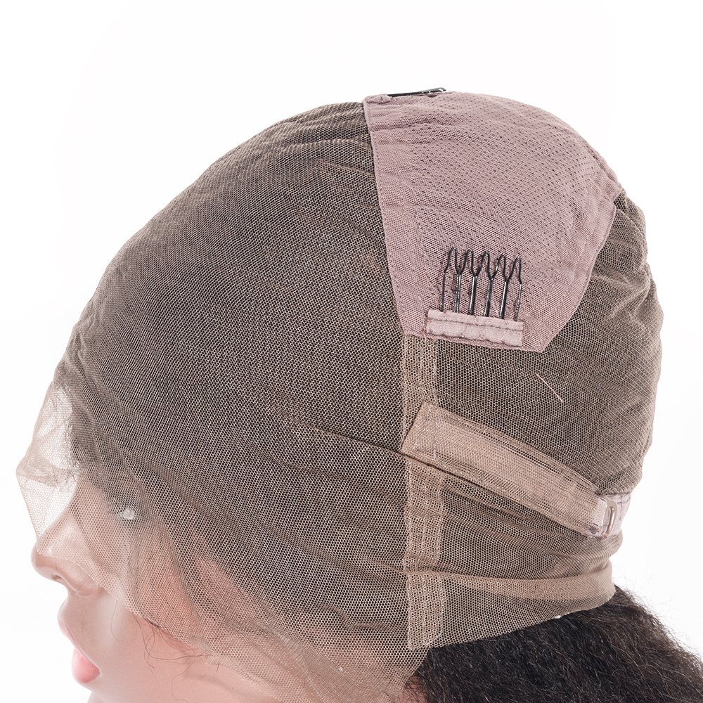 Hair 100% Human Hair Full Lace Wig Brazilian Virgin Hair Kinky Straight Full Lace Wig 14 Inch Pre Plucked Hairline Natural Color 130% Density