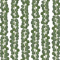 Vista 9 de CQURE 12 Pack 84Ft Eucalyptus Garland,Artificial Eucalyptus Willow Leaves Table Greenery Garland Wreath Vines for Wedding Party Table Fireplace