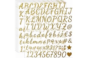 10 Sheets Self Adhesive Glitter Alphabet Letter Stickers for Classroom Decor, Grad...