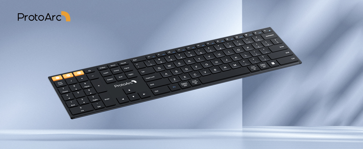 ProtoArc 2.4G Wireless Left-Handed Keyboard, XK21 Bluetooth