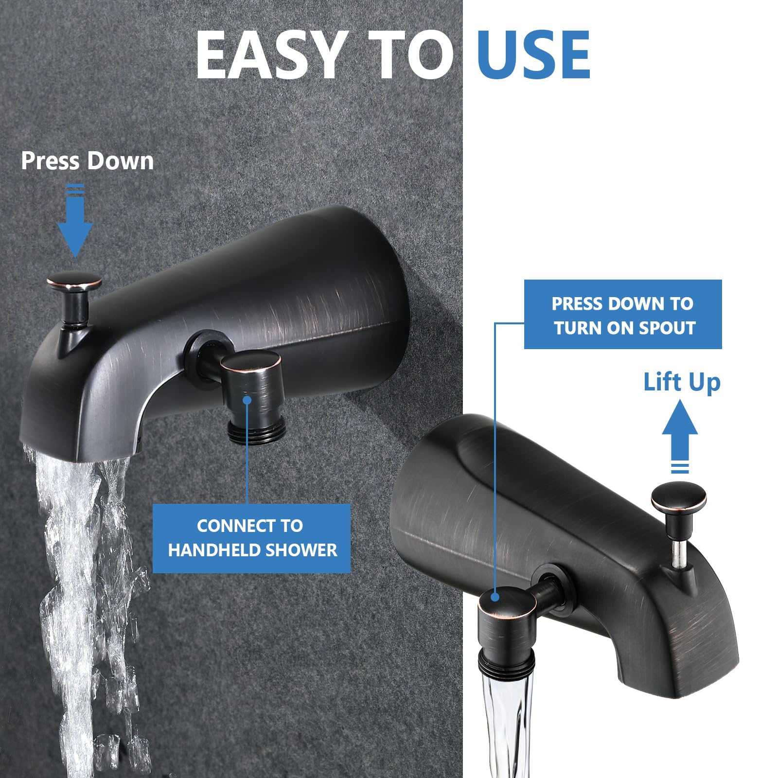 PROOX Bec De Baignoire Entièrement En Métal Avec Inverseur, 6