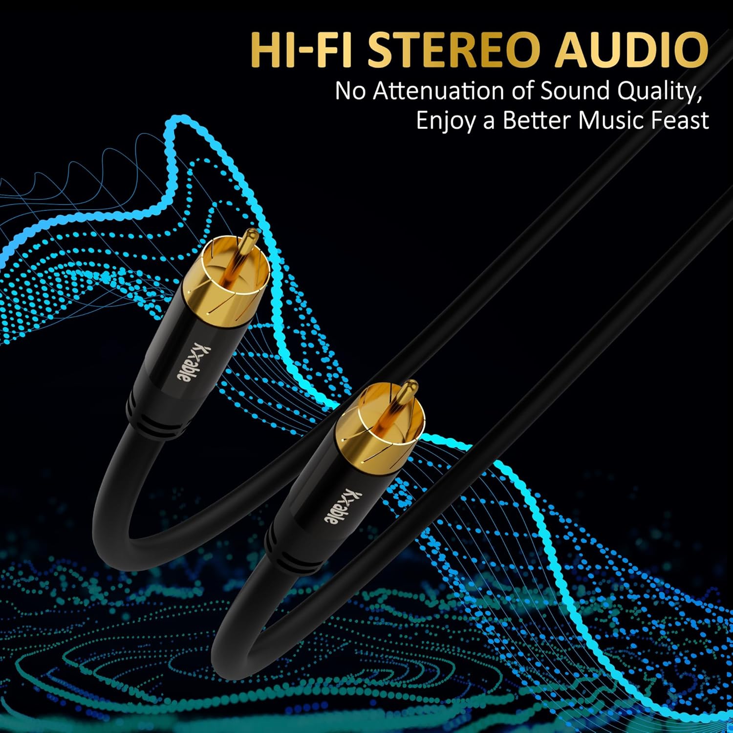 Subwoofer Cable RCA to RCA Audio Cable 1.5FT, Digital Coaxial Audio Cable, Premium S/PDIF RCA Cord for Home Theater, HDTV, Subwoofer, Hi-Fi System, Amplifier, 22AWG Tinned Copper, Double Shielded - Image 4