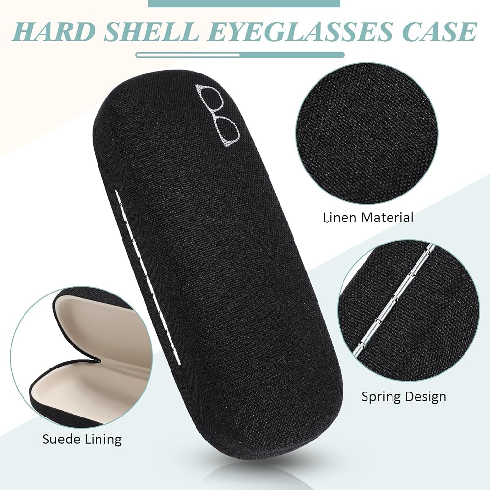 Hard Shell Linen Fabric Sunglasses Case, Large Protective Glasses Case, 2 Pack Kanayu 20/40/60/100 Pcs Hard Shell Glasses Case Bulk Linen  main image 3