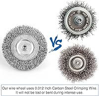 Vista 4 de Cepillo de alambre para taladro, juego de cepillo de taza de rueda de alambre, rueda de alambre para taladro de 0.012 alambre de acero al carbono