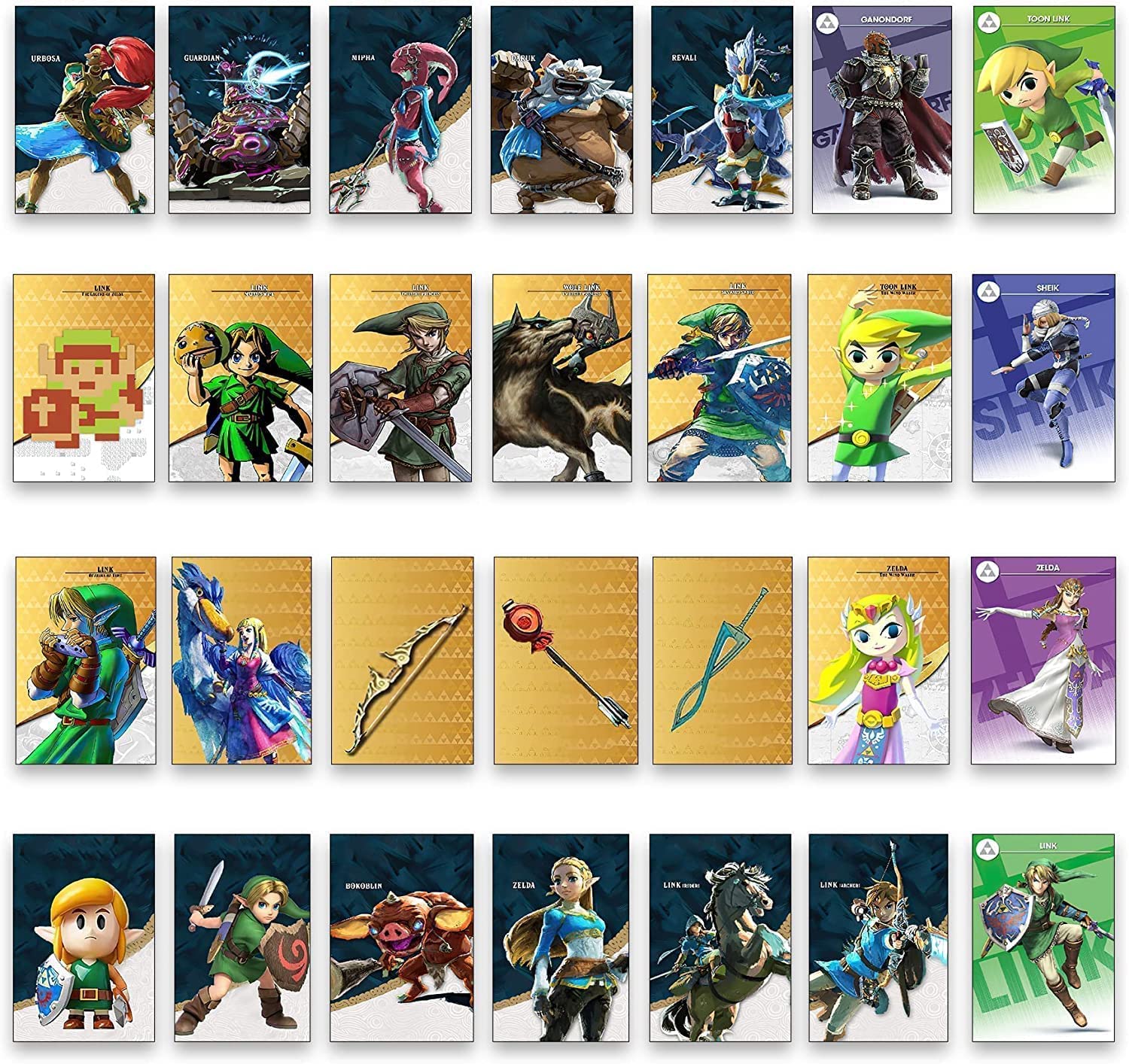 32 Pcs Mini NFC Card Zelda Series Customized for The Legend of Zelda Breath of The Wild Compatible with Switch/Switch Lite Wii U