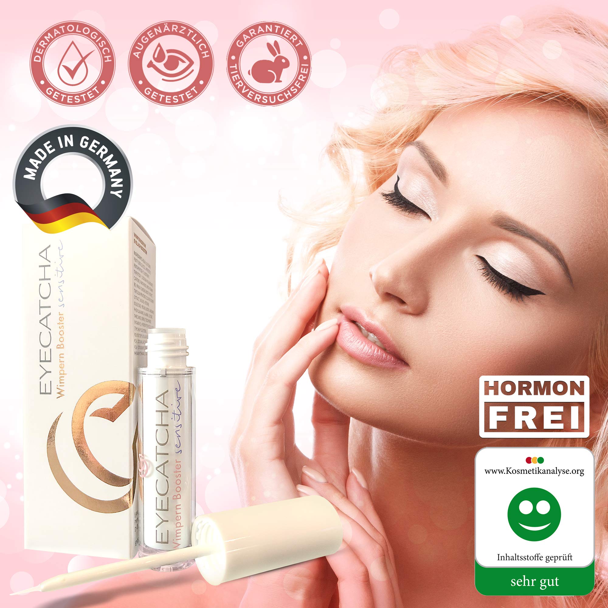 Sensitive Eyelash Serum 3 ml - Vegan mit Biotin und Peptiden für langes und dichtes Wimpernwachstum - Dermatologisch getestet