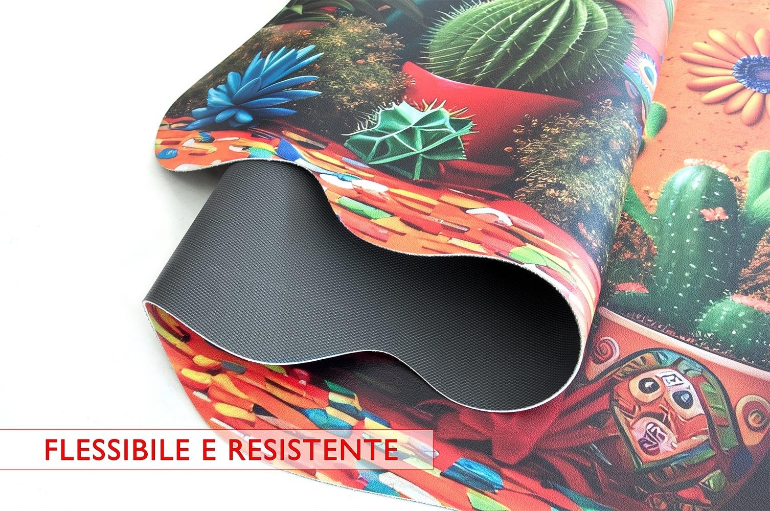 emmevi Tappeto Cucina Gomma Pvc Stampa Digitale HD Piante Cactus Moderno Sagomato Antimacchia 50x120 cm