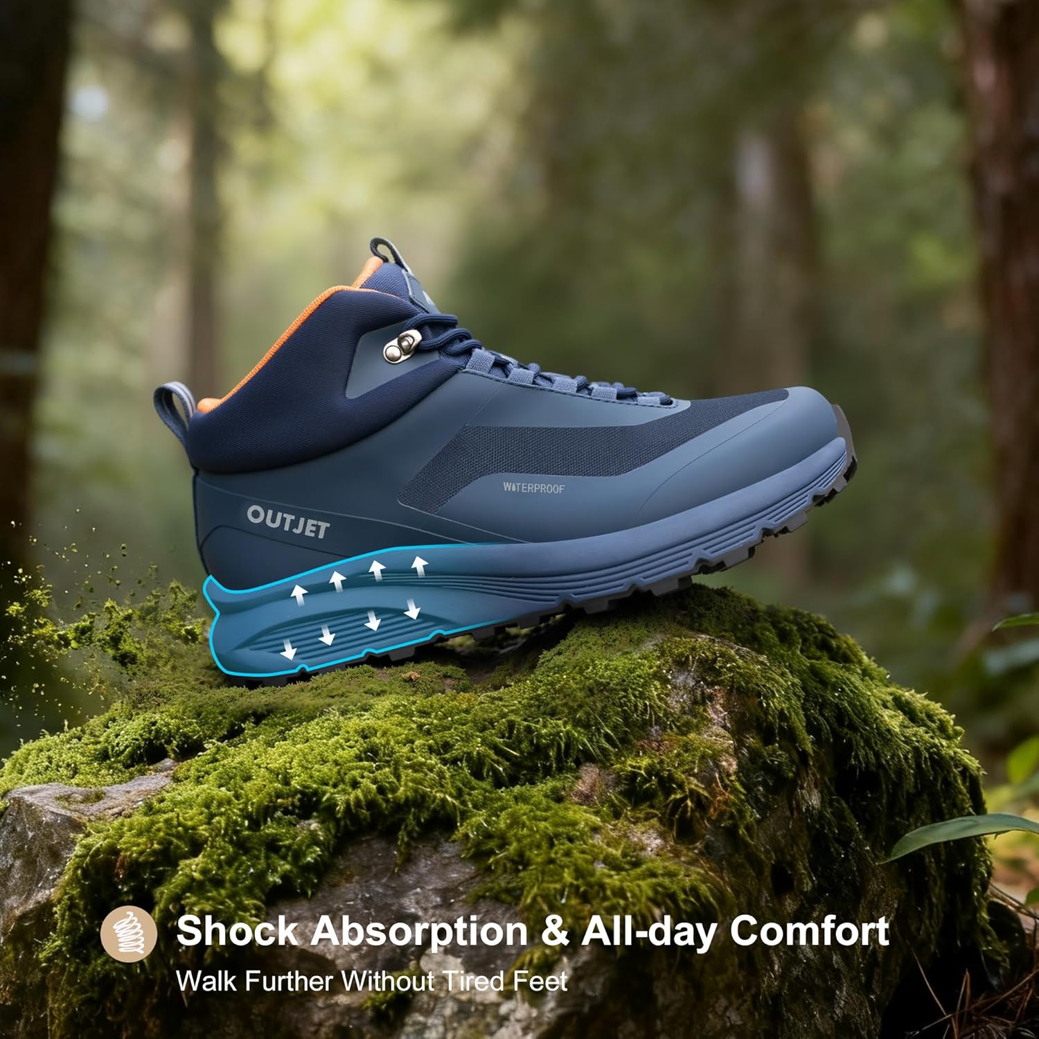 Men's Waterproof Hiking Boots Lightweight Comfortable Outdoor Walking Trail Boots Shoes - Image 7