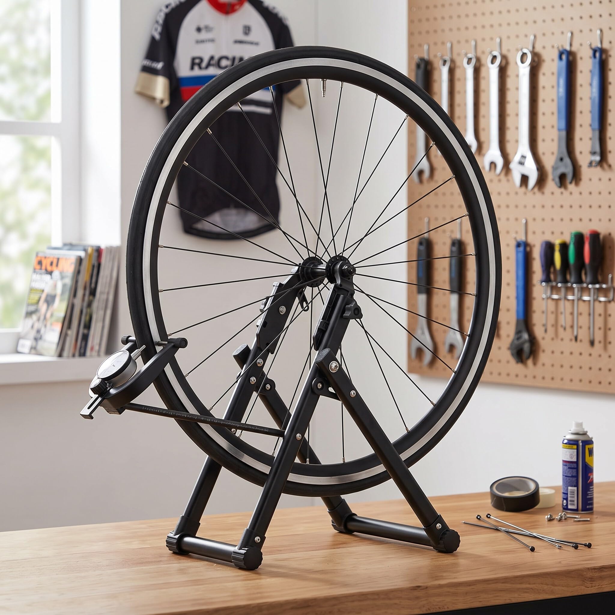 Centreur de Roue Vélo, Supports de Roue de Vélo en Alliage D'aluminium Pied de Centrage pour Réparation de Vélos