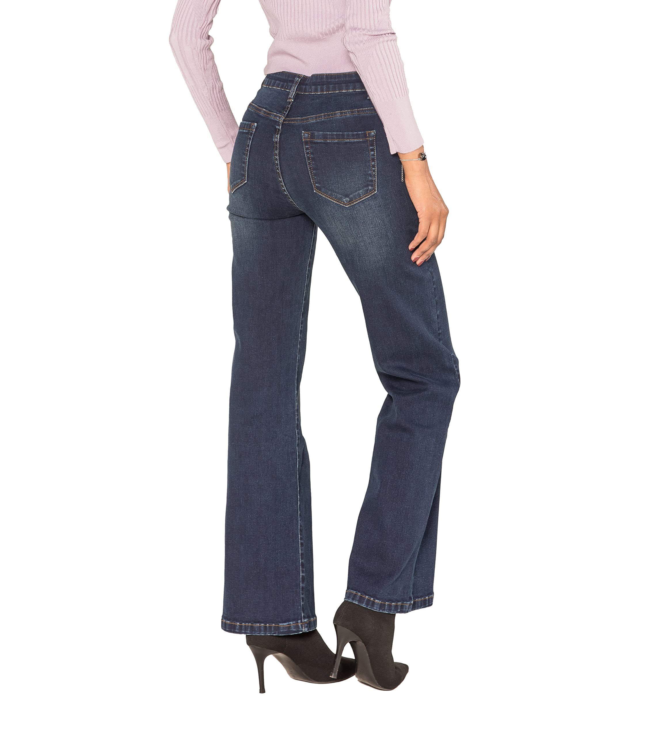 Nina Carter P080 Jeans da donna Flared Bootcut Jeans a vita alta