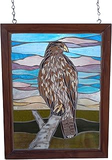 Red Tailed Hawk Stained Glass Mosaic Panel