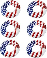 Vista 10 de Swimline Flotador de agua redondo inflable patriótico con bandera estadounidense para piscina o lago para niños y adultos
