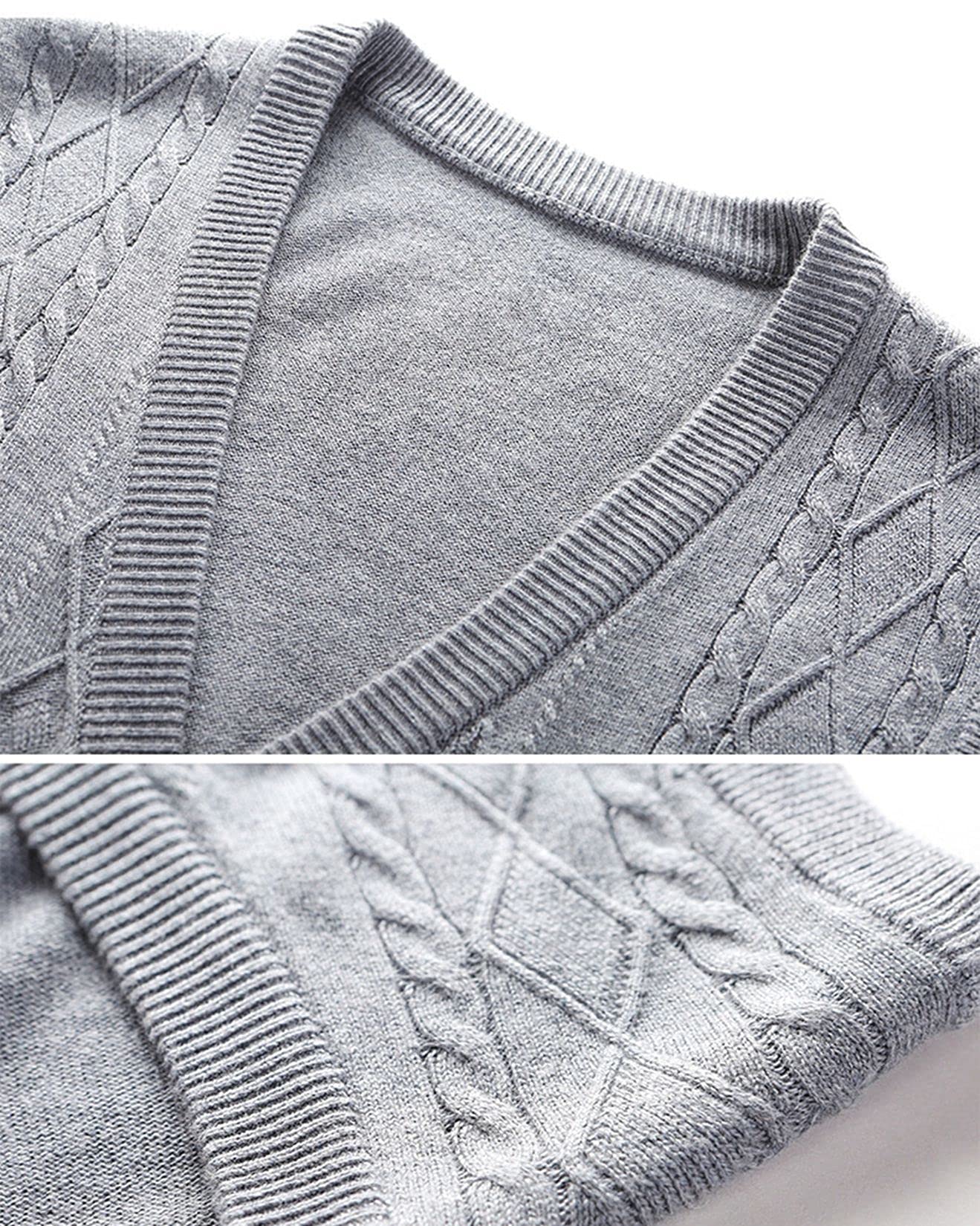 Dawwoti Jersey De Punto Sin Mangas para Hombre Mezcla De Lana Botón Frontal Rebeca Chaleco Twist Cable