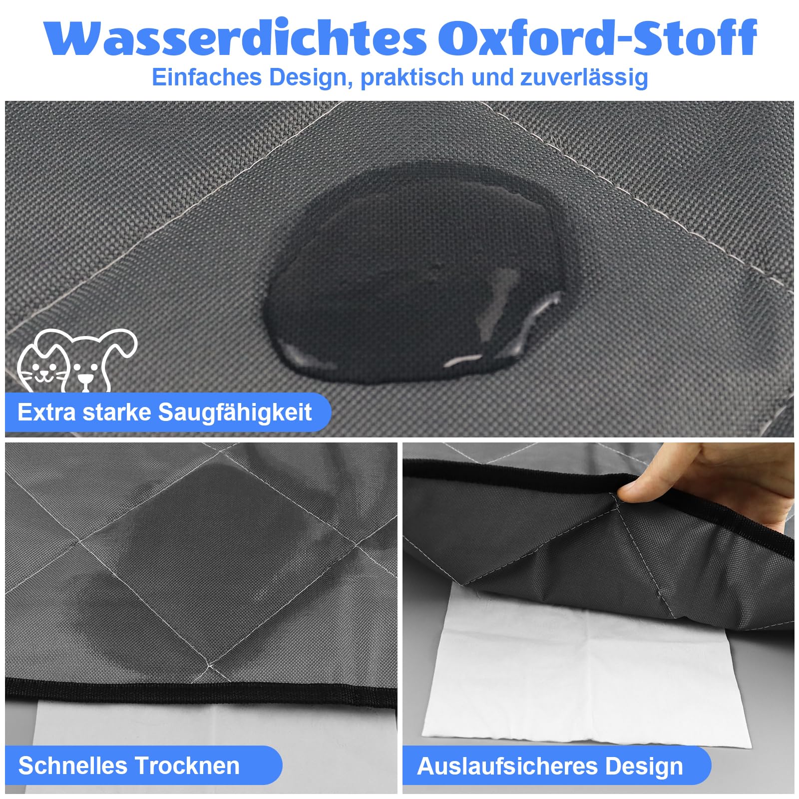 3 sztuki mat PIPI dla psów, 45×60 cm, zmywalne i szybko chłonące podkładki dla szczeniąt, wielokrotnego użytku, podkładki dla szczeniąt, dla psów, kotów, świnek morskich i małych zwierząt
