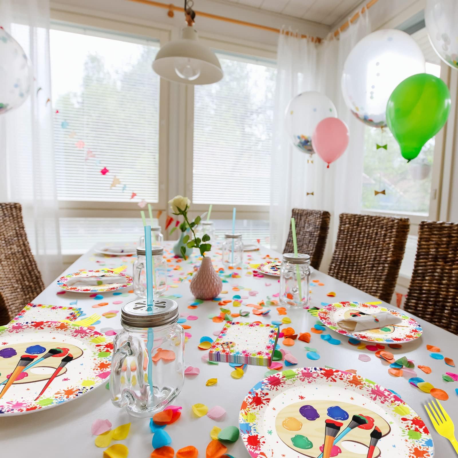 Service De Vaisselle Jetable Anniversaire 51 Pièces Thème Livres | Pour 10 Personnes | Assiettes, Gobelets, Serviettes, Nappe