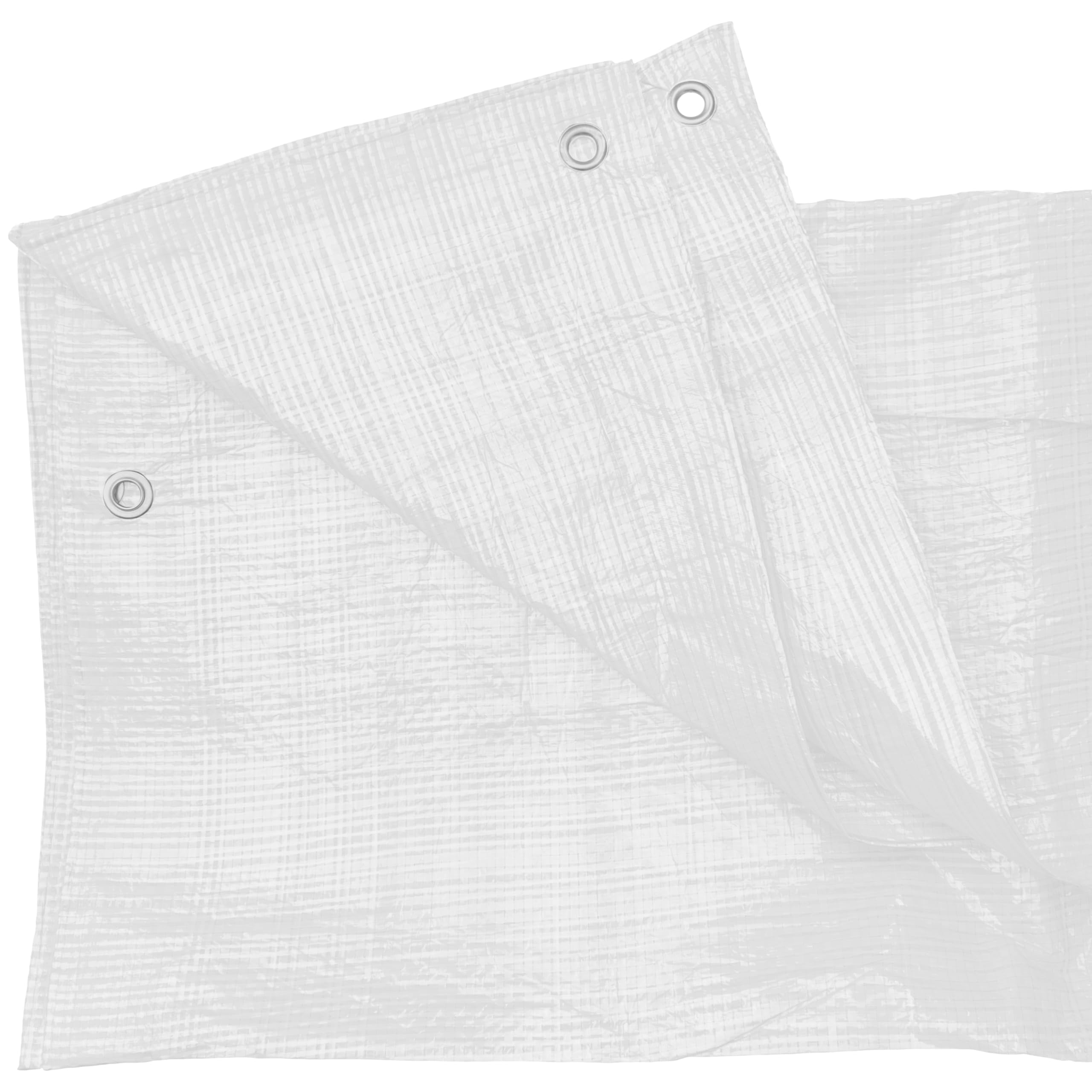 Heavy Duty Waterproof White Tarpaulin Ground Sheet 100G for Outdoor Cover Protection CampingGarden Roofing Furniture and Floor Use (1.5m x 2m)