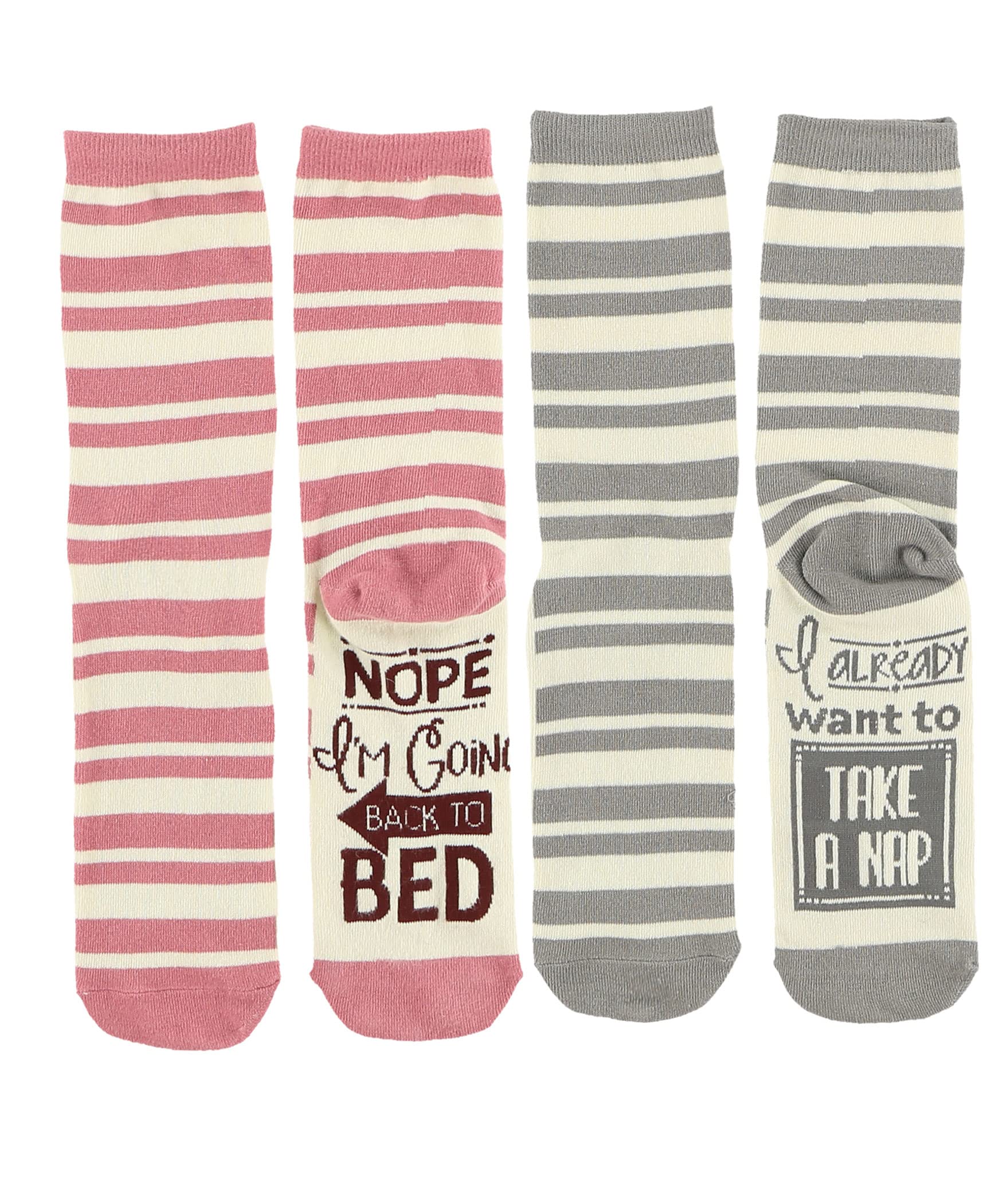 Lazy One Calcetines divertidos de longitud redonda para mujeres y hombres, calcetines Crazy Crew con diseños, calcetines novedosos en tallas para adultos, paquete de 2