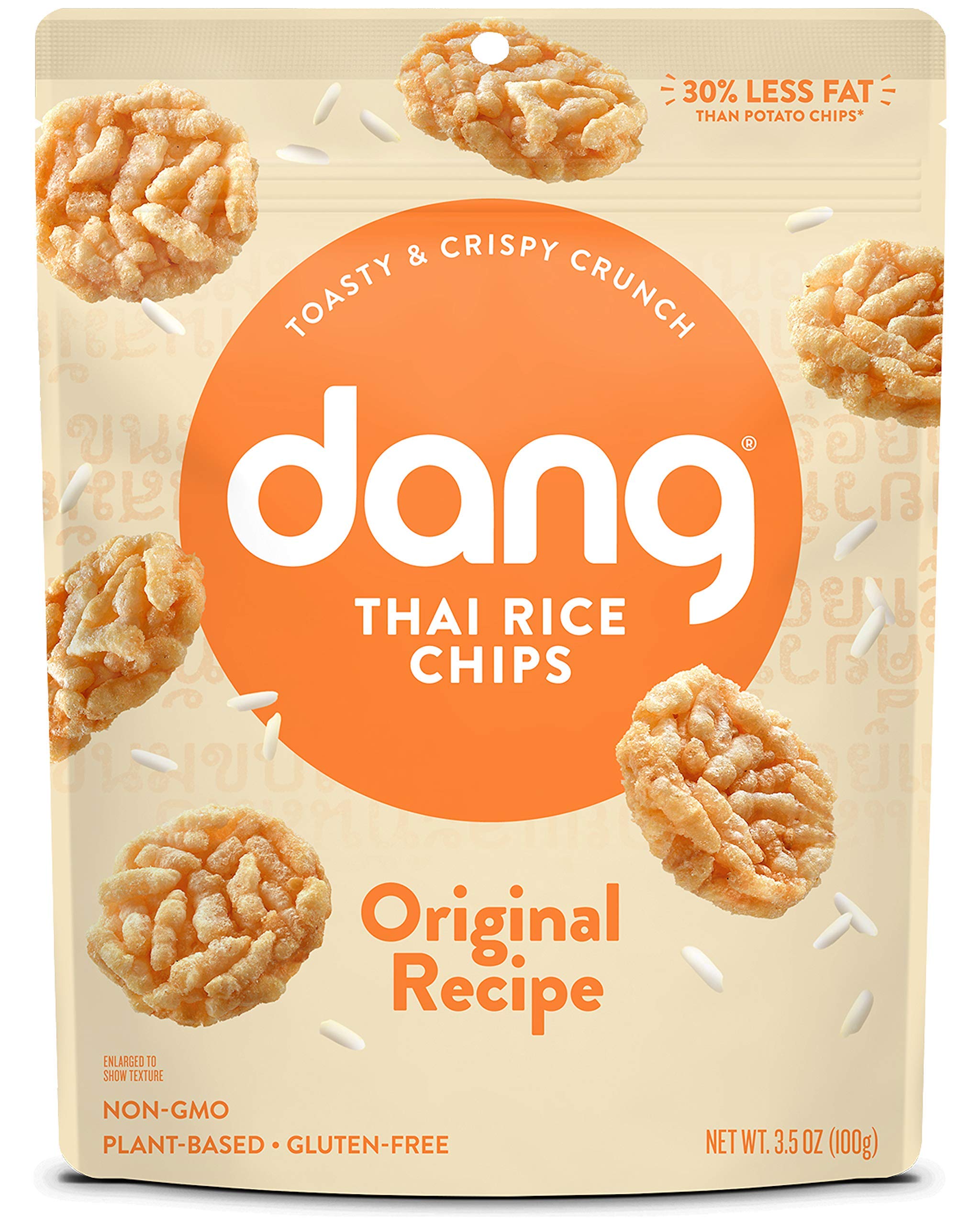 Dang Thai Rice Chips | Original | 12 Pack | Vegan, Gluten Free, Non Gmo Rice Crisps, Healthy Snacks Made with Whole Foods | 3.5 Oz Resealable Bags