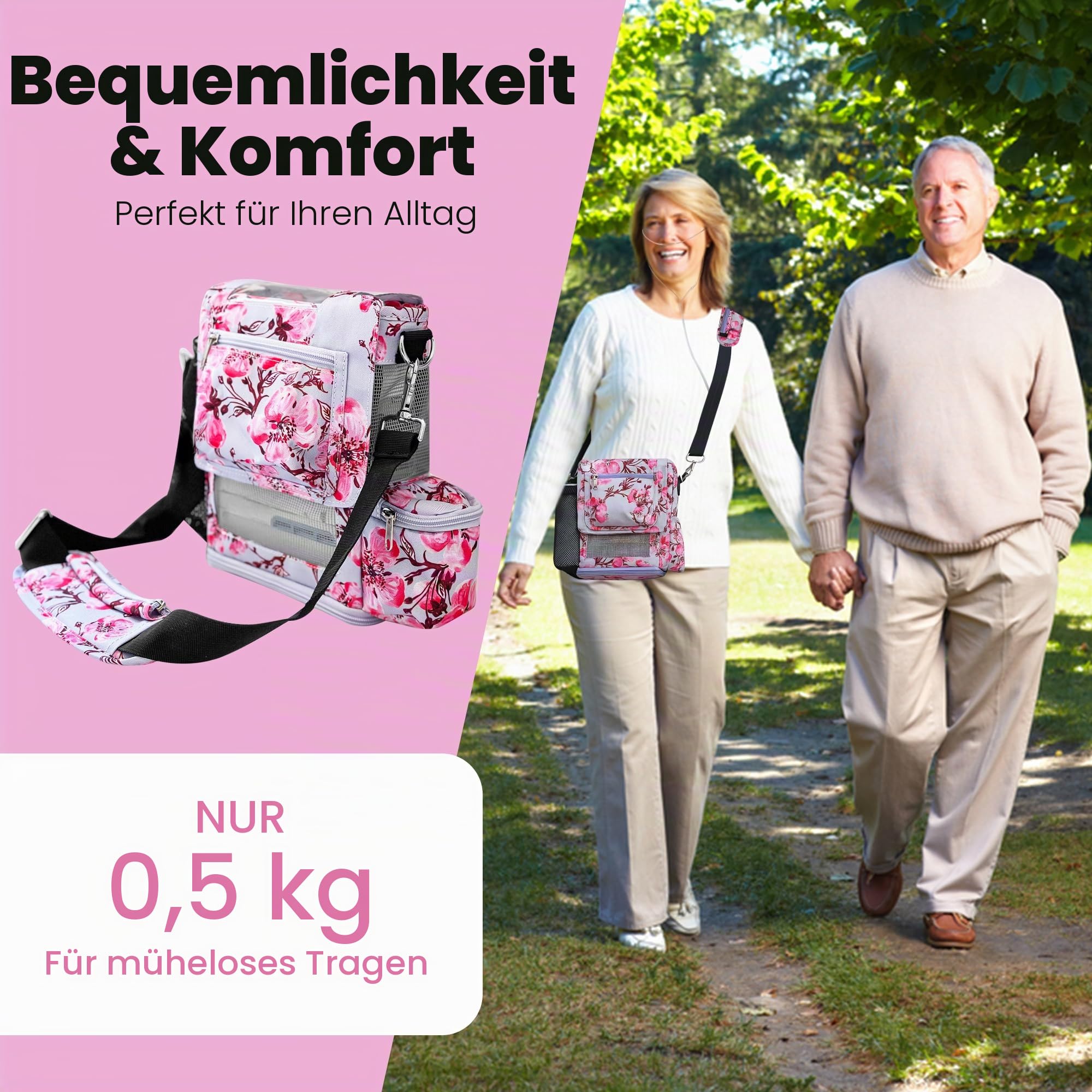 o2 tote Tragetasche für inog One G5, Rove 6, OxyGo Next POC, leicht mit Taschen, Mehrfarbig/Meereswellen, Einheitsgröße