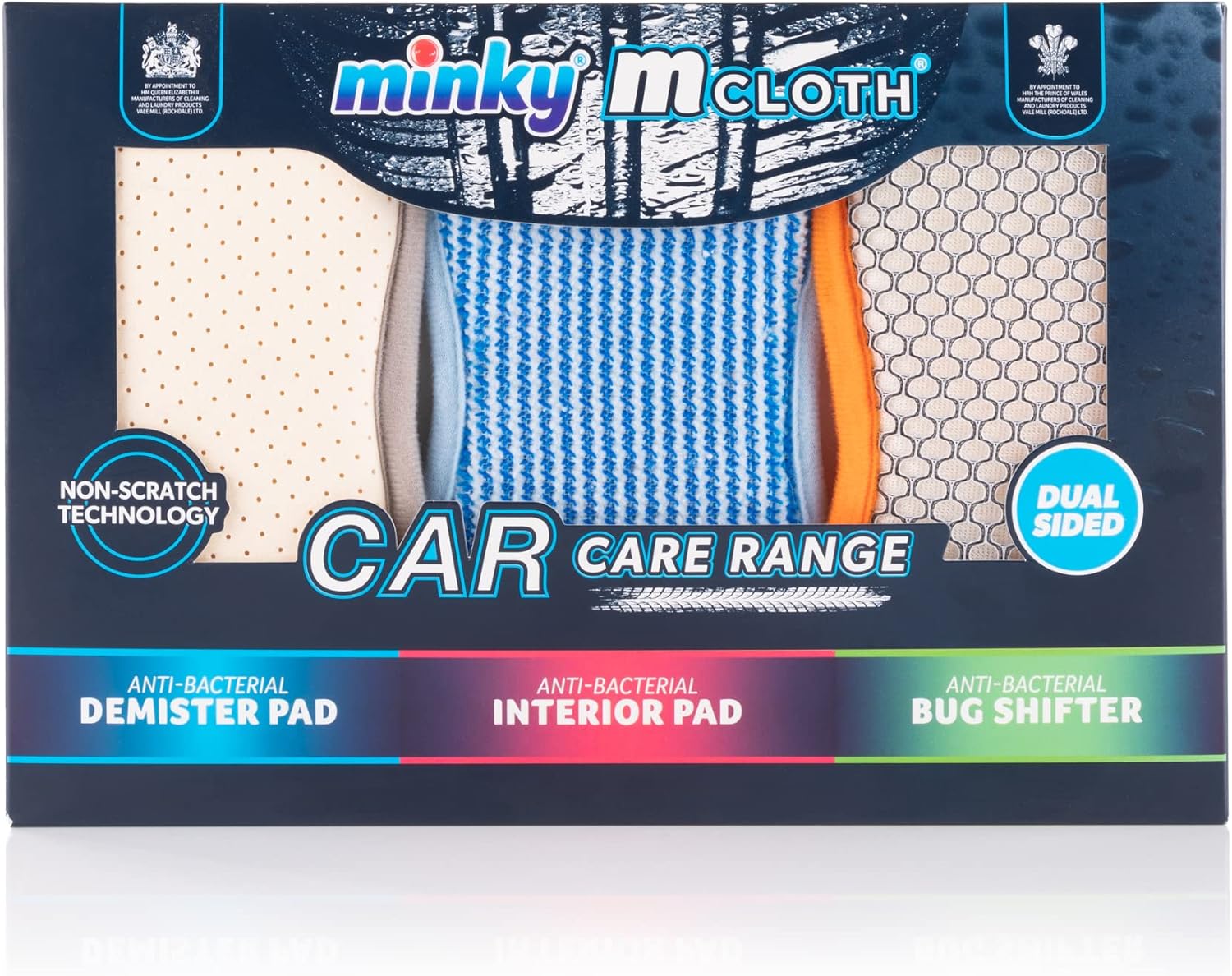 Minky 3 Pack M Cloth Car Cleaning Kit Microfibre Valet Car Cleaning Gift Set Auto Detailing
